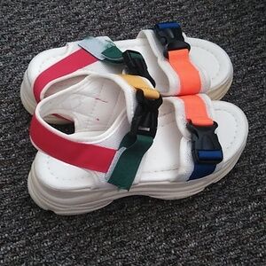 Ladies colorful platform sandals